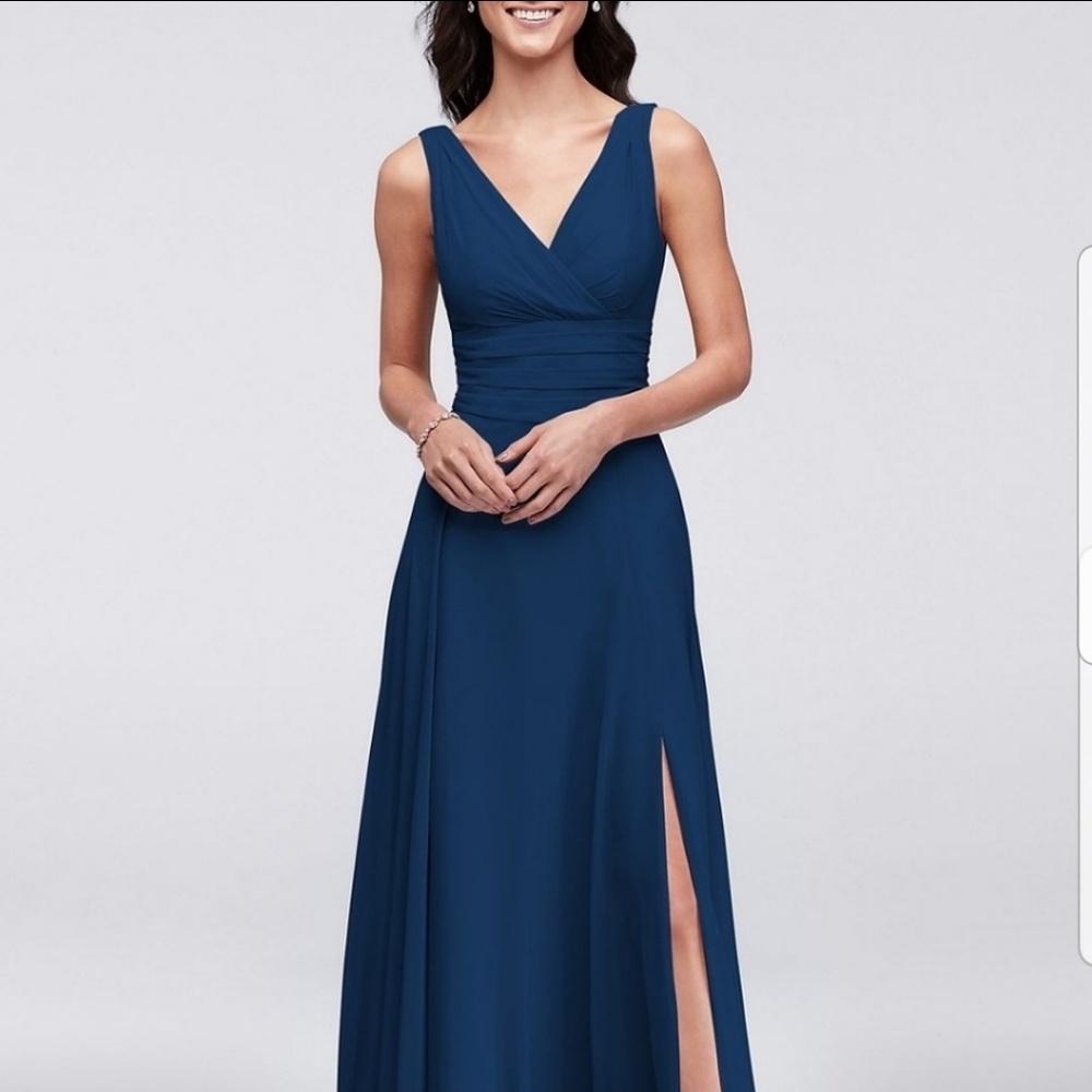 Surplice Tank Long Chiffon Bridesmaids Dress